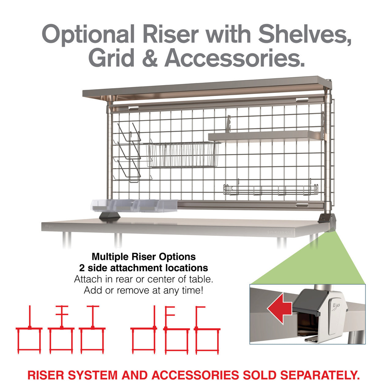Metro TableWorx Stainless Steel Clean Tables