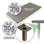 Metro TableWorx Stainless Steel Clean Tables